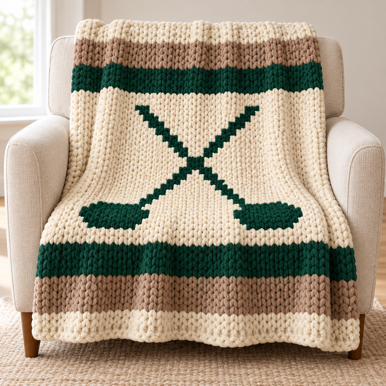 Golf Club Stripe Blanket illustrated blanket design preview