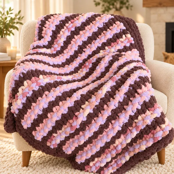 Mocha Swirl illustrated blanket design preview