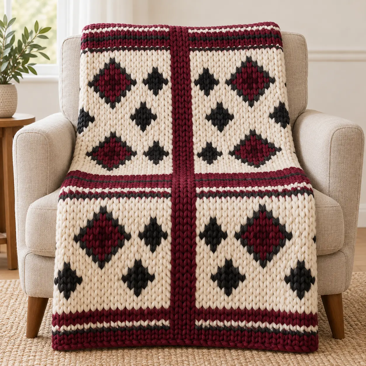 Framed Diamonds illustrated blanket design preview