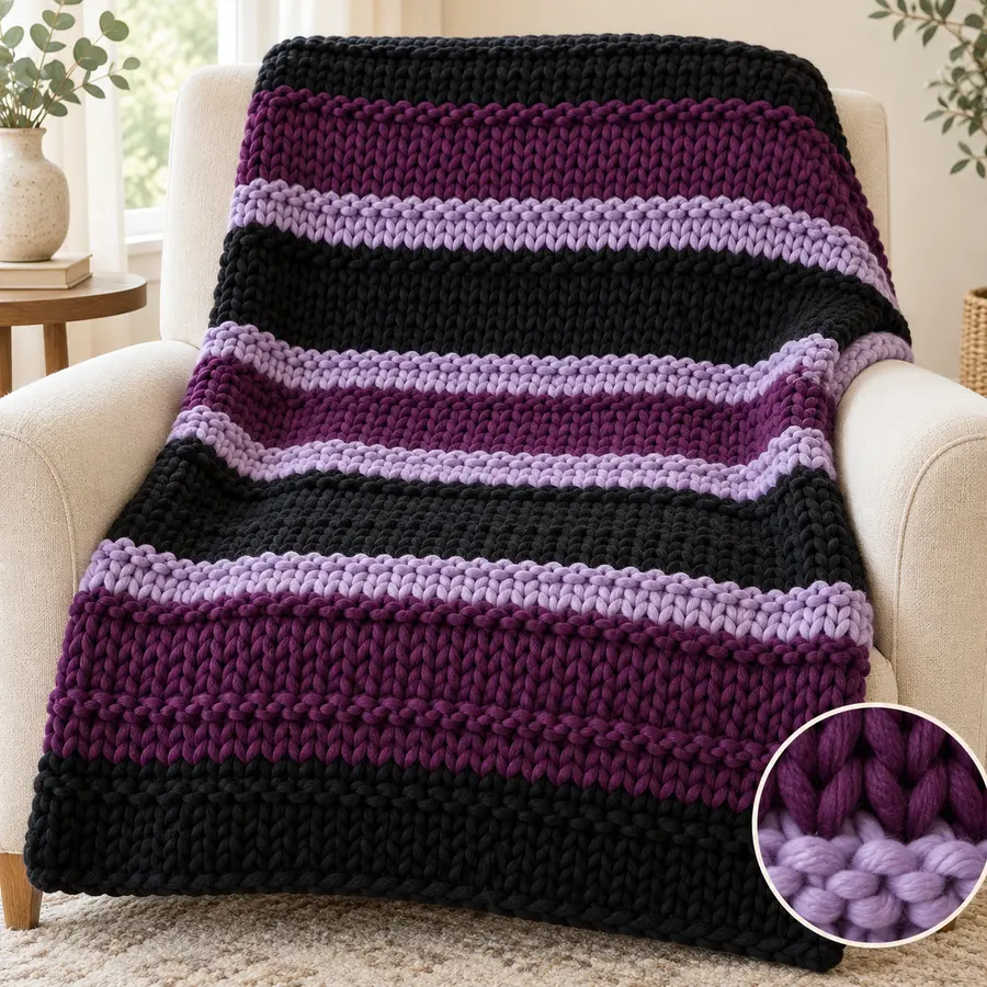 Moonlight Plum illustrated blanket design preview