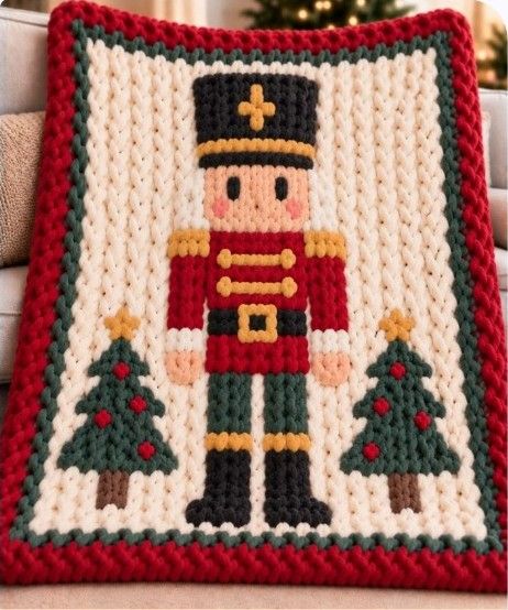 Nutcracker Noel illustrated blanket design preview