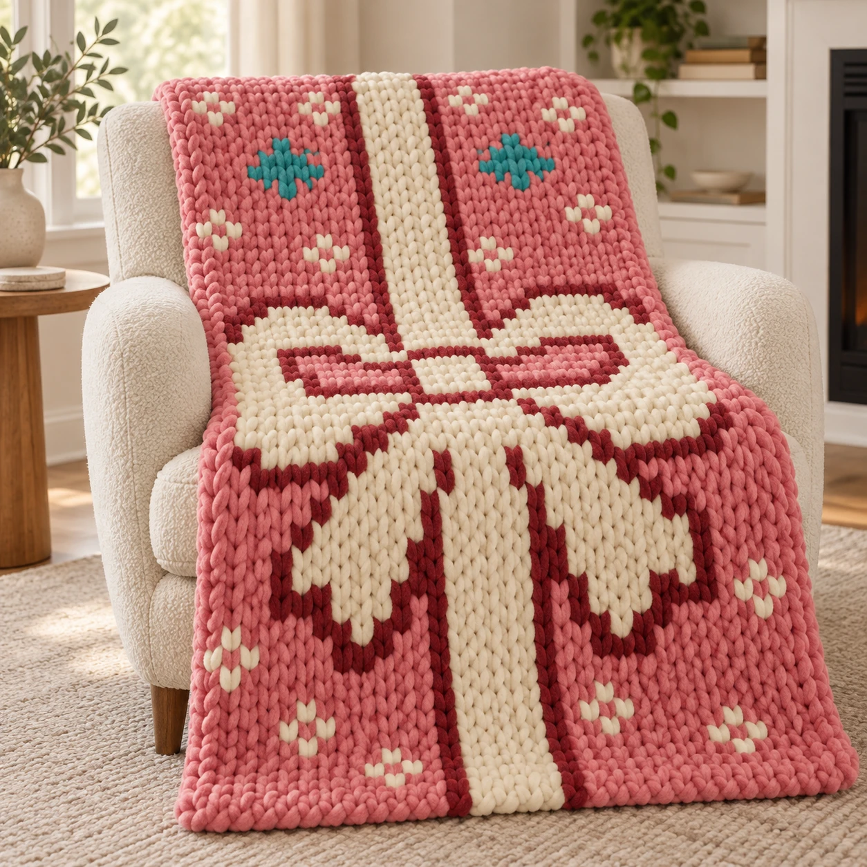 Present illustrated blanket design preview